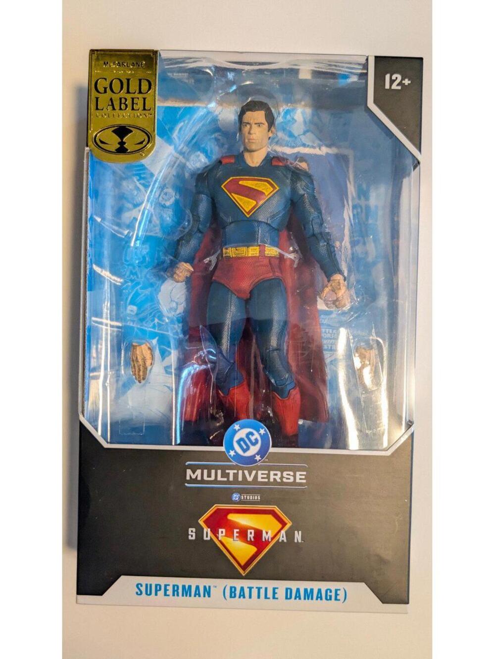 Mcfarlane Toys DC Multiverse Superman Movie 7" Figure Battle Damaged Gold Label